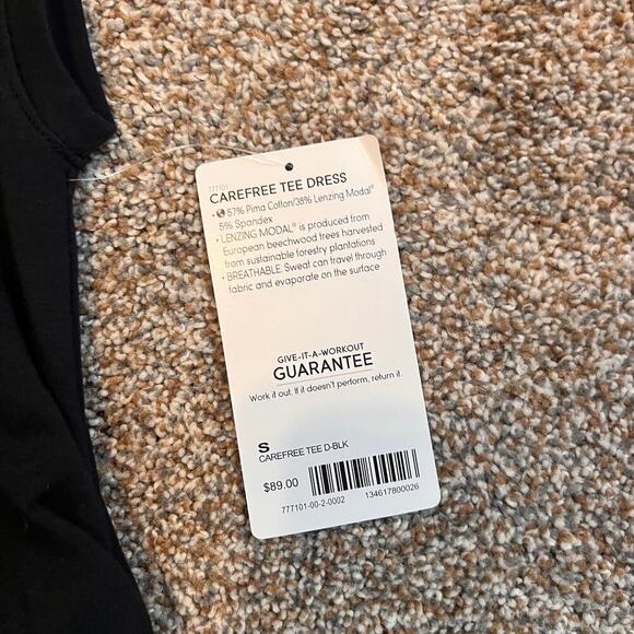 ATHLETA WOMEN'S BLACK CAP SLEEVE CAREFREE TEE DRESS NWY Sz S - Picture 7 of 8